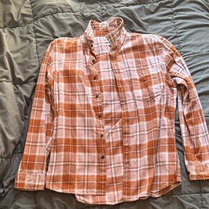 Men's Orange Plaid Shirt